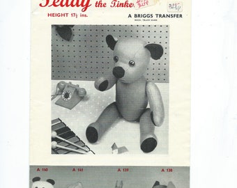 17 and Half inches 1940s BRIGGS  No 145 Teddy the Tinker Toy sewing pattern