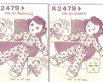 PDF 1930 14” Cuddle Oh So Asleep Awake Doll with Clothes Printed Sewing Pattern