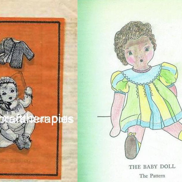 PDF Lots of rag dolls with clothes to make, Alice Brooks & Mrs. Flack Ackley Edith dolls with clothes