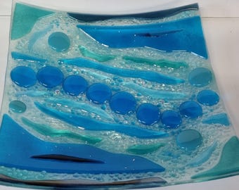 Fused Glass - Large Decorative Plate/Dish -  Various Colours and Designs