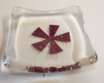 Fused Glass Dishes with Copper  - Various Colours and Designs Available