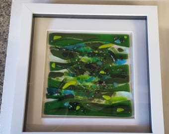 Various Framed Fused Glass  - Abstract Art Designs