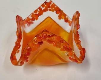 Small Colourful "Dropped" Dishes/Candle Holders - Various Colours & Designs