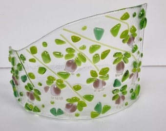 Medium Fused Glass Curves -Flowers