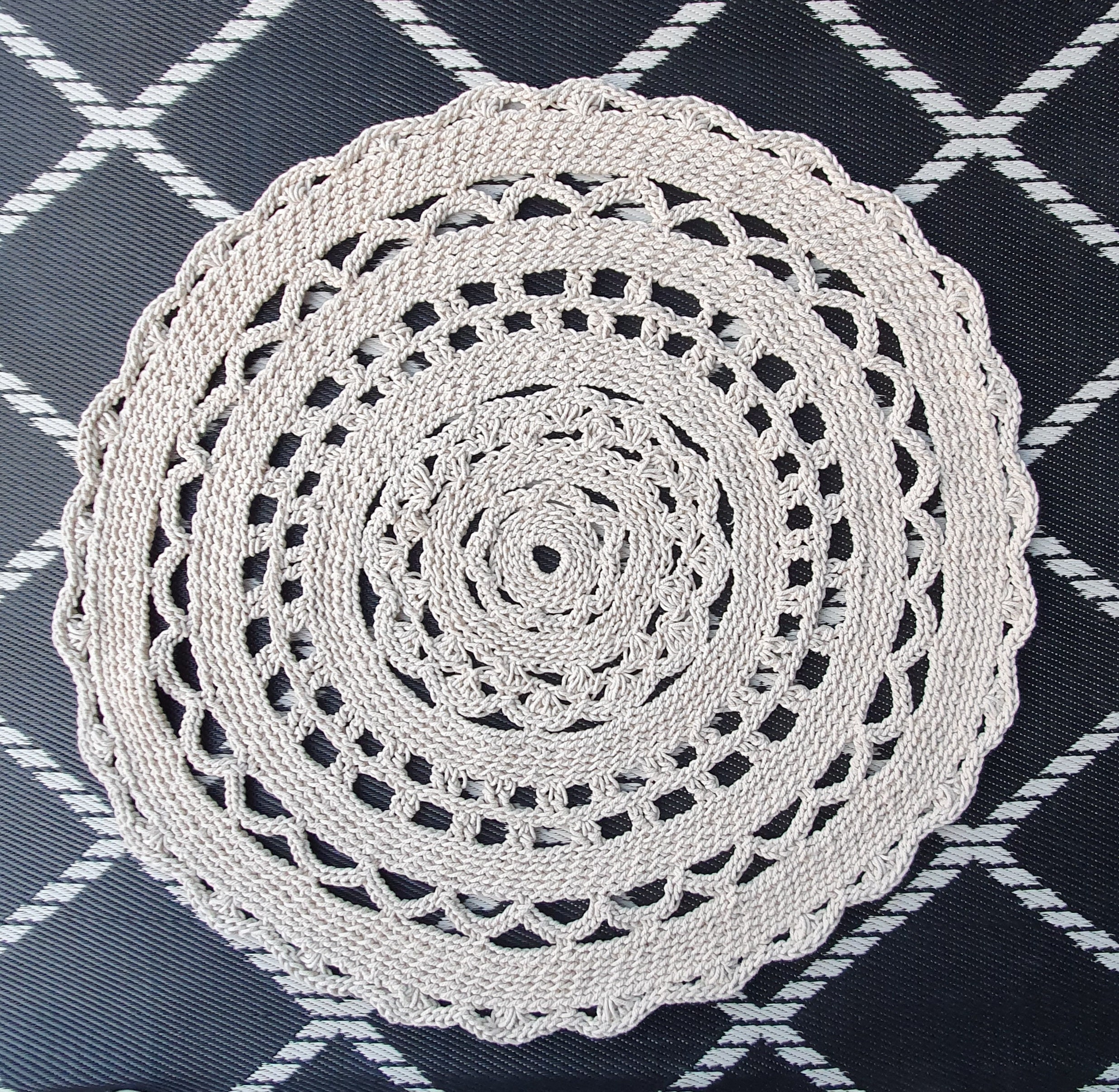 Macrame rug round cotton cord photography prop Etsy