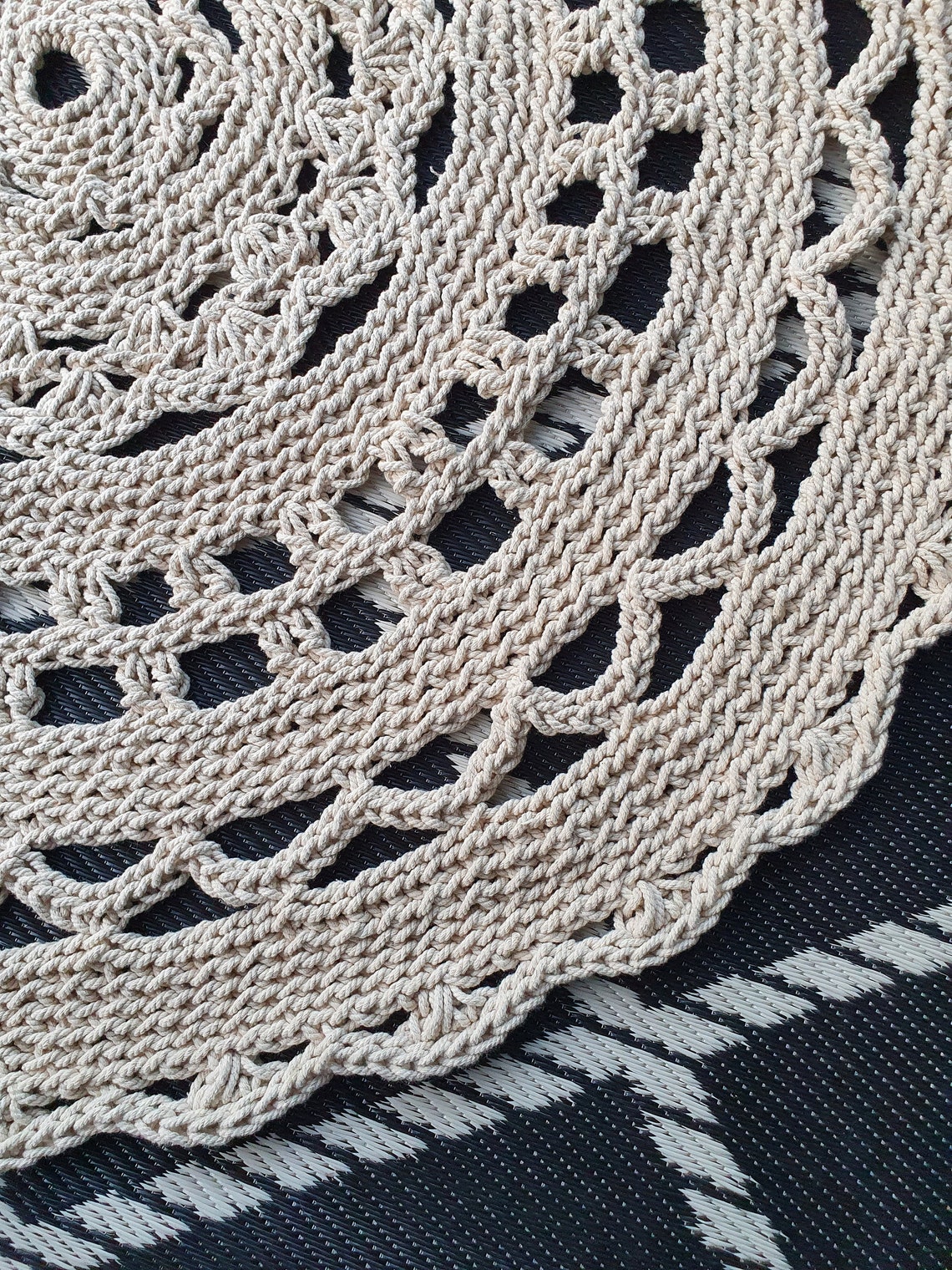 Macrame rug round cotton cord photography prop Etsy