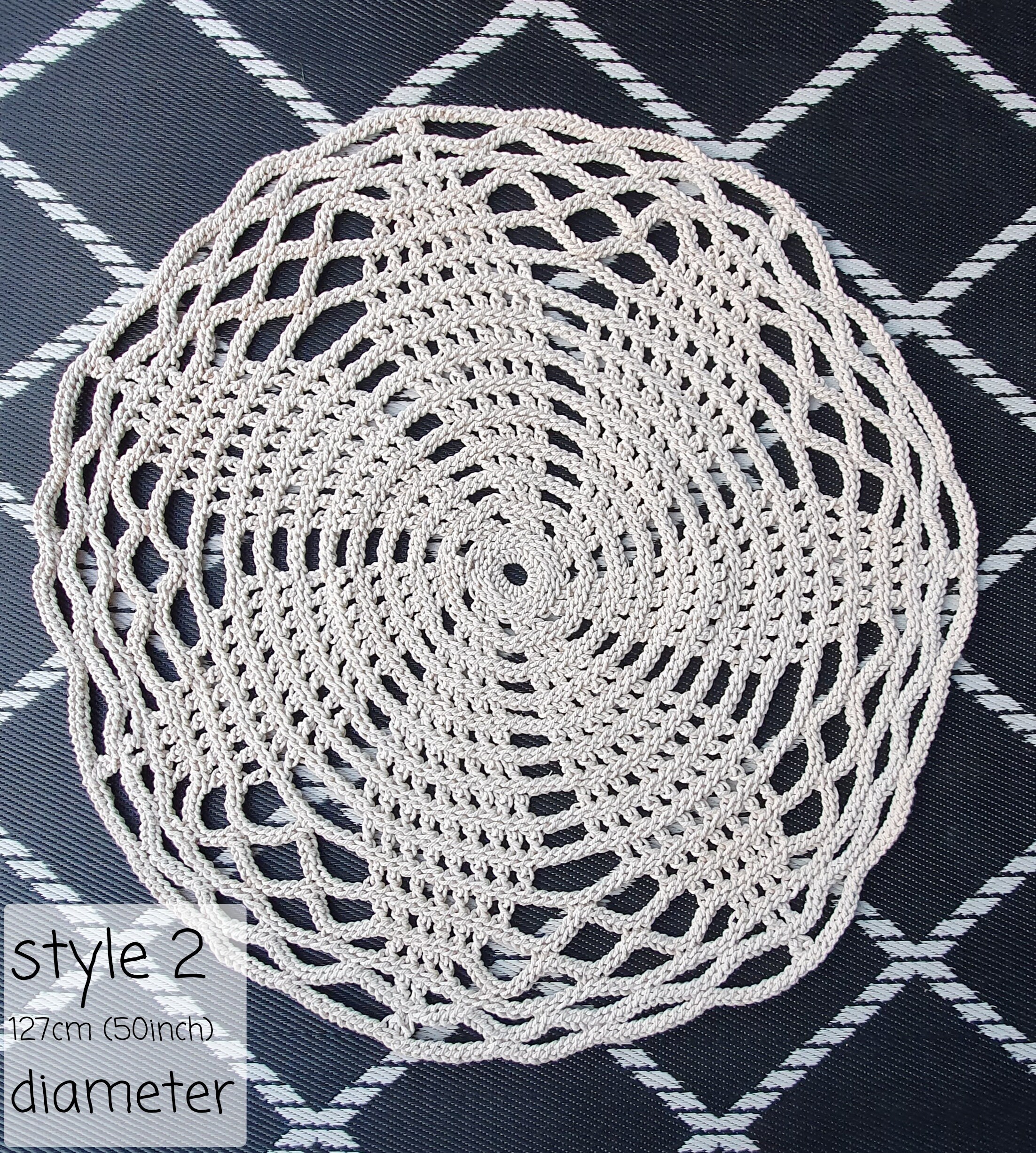 Macrame rug round cotton cord photography prop Etsy
