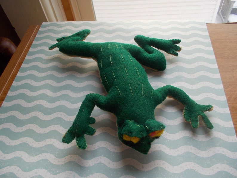 frog stuffie handmade collectable plush frog Felt Frog Toy