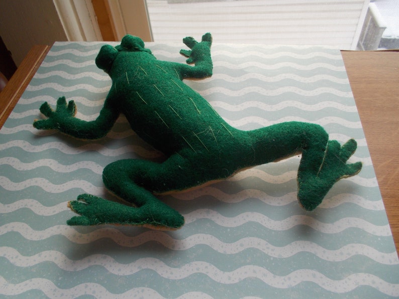 frog stuffie handmade collectable plush frog Felt Frog Toy