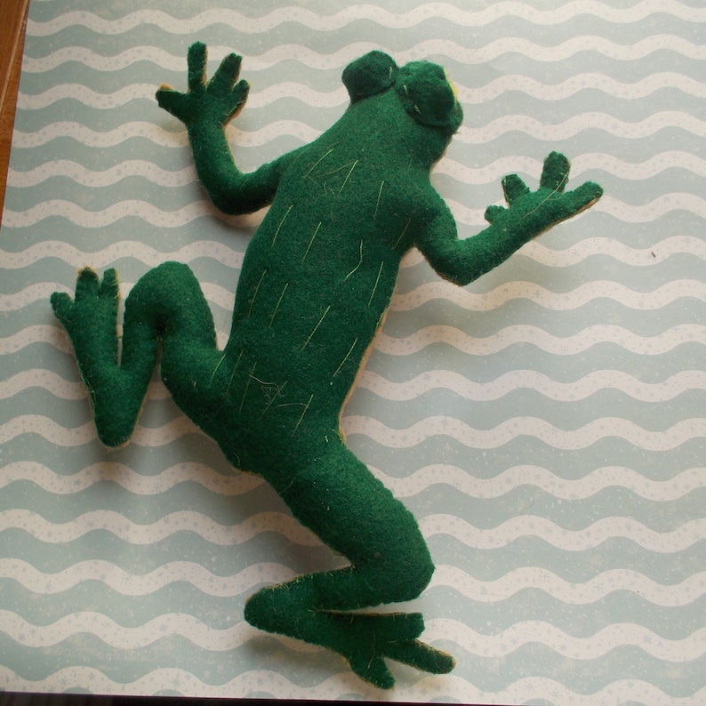 frog stuffie handmade collectable plush frog Felt Frog Toy