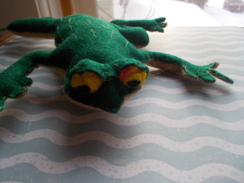 frog stuffie handmade collectable plush frog Felt Frog Toy