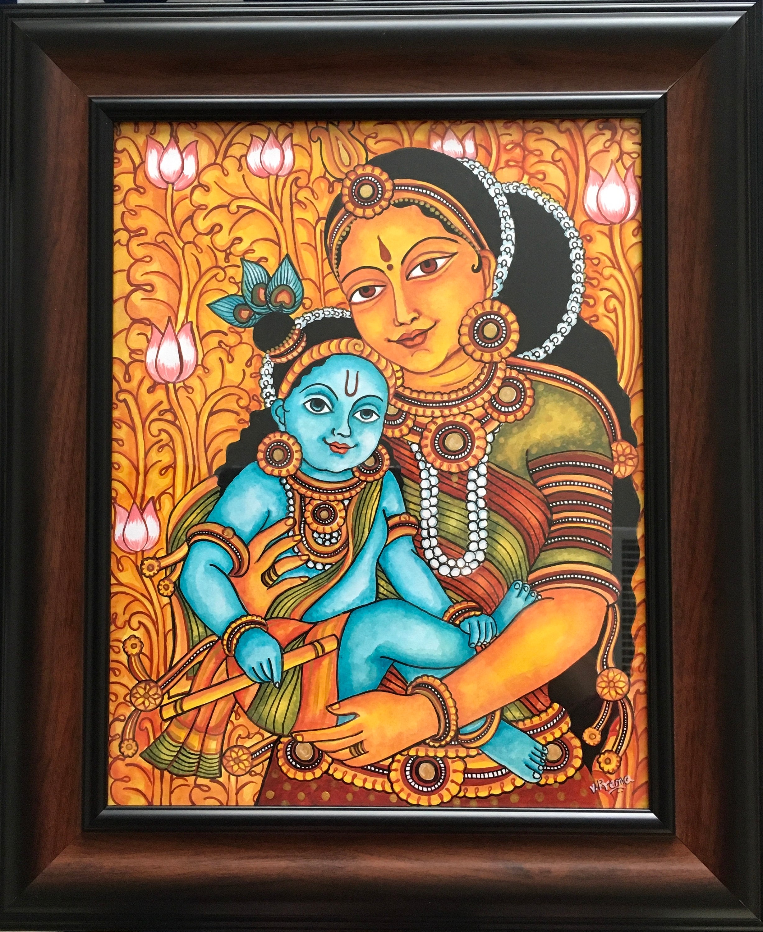 Yashoda Krishna Kerala Mural Painting Krishna Paintingbaby Etsy