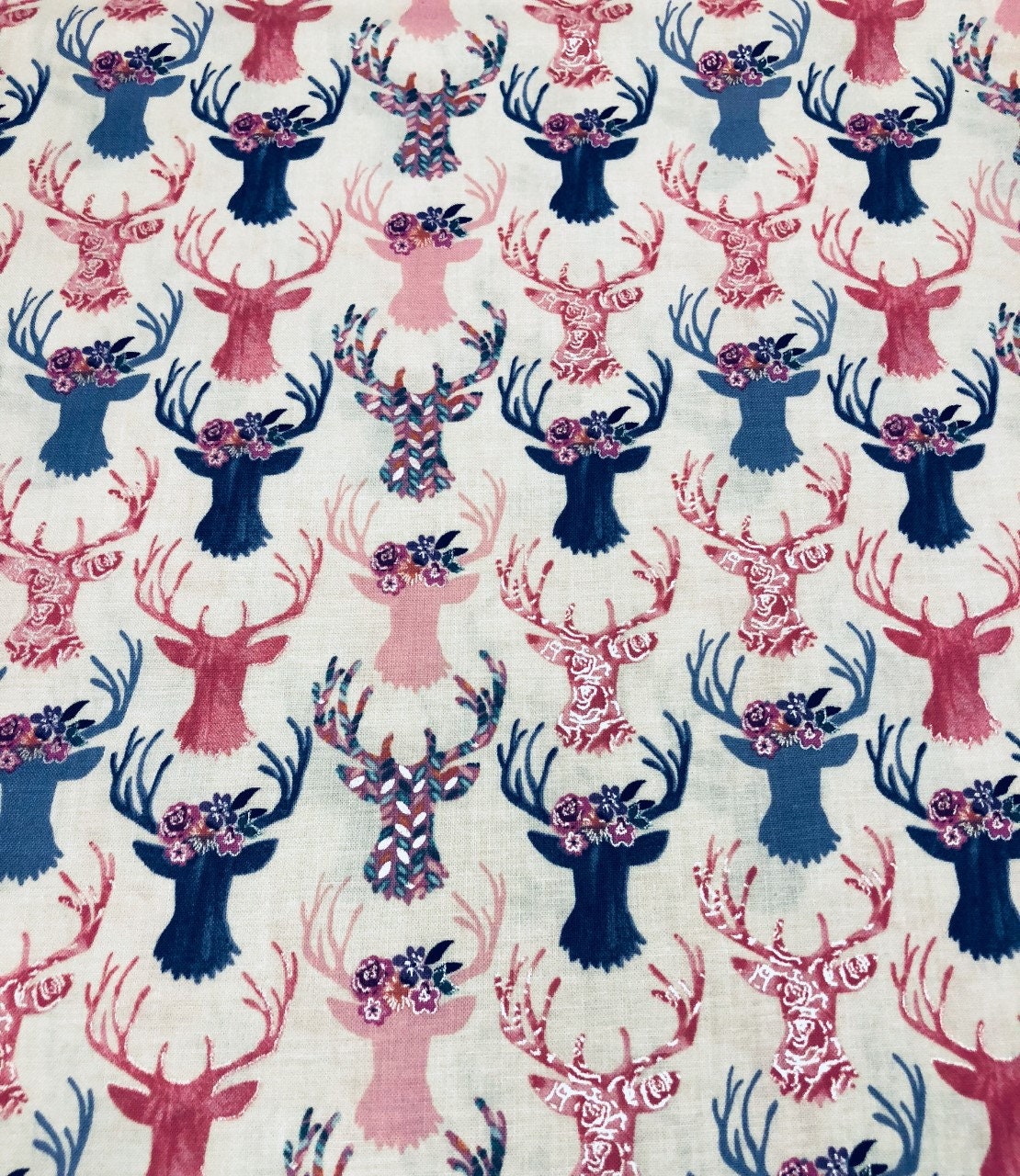 deer fabric deer prints cotton fabric cotton by the yard doe Etsy