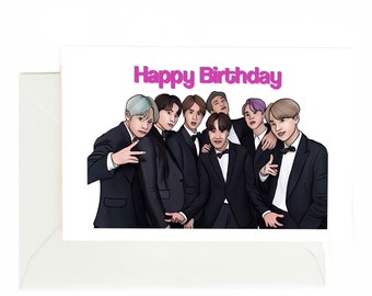 BTS Birthday Card - Etsy