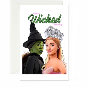 Wicked Glinda and Elphaba Birthday Card