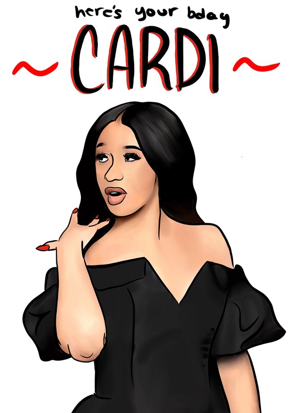 Cardi B Birthday Card Digital Download - Etsy