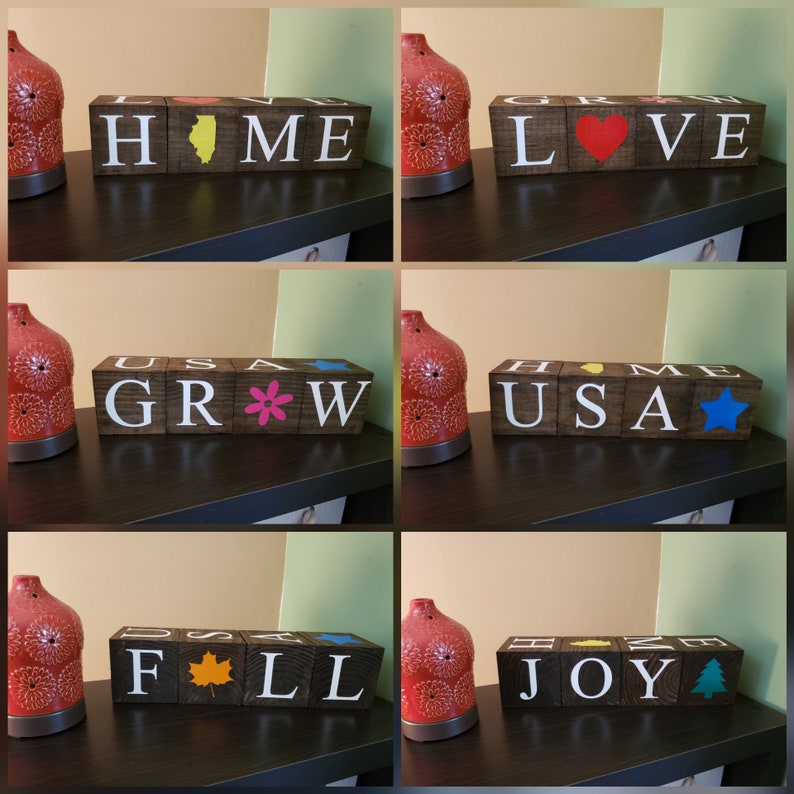 Holiday Interchangeable Cubes-4 Cubes Included, 6 Designs-personalize ...
