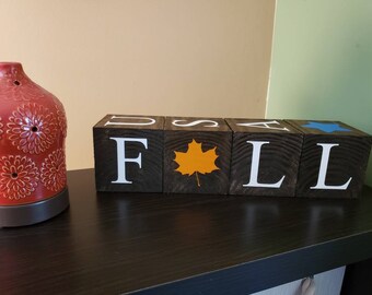 Holiday Interchangeable Cubes-4 cubes included, 6 designs-Personalize HOME side with your State