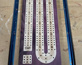 Cribbage board with 3 continuous lanes Lasercutter CNC files svg download
