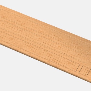 Cribbage board with 4 continuous lanes Lasercutter CNC files svg download