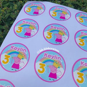 Peppa stickers | custom stickers | pig stickers | birthday stickers | clown birthday stickers | peppa theme | waterproof sticker