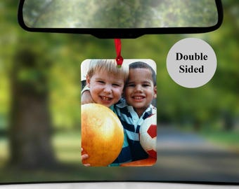Personalised Car Air Freshener : Double Sided, Custom Photo 50 scent choices