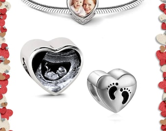 Personalised Photo Charm footprint backing pregancy