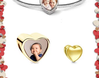 Personalised Photo Charm gold colour