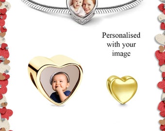 Personalised Photo Charm gold colour