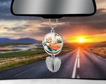 Personalised Angel Wings Photo Car Ornament