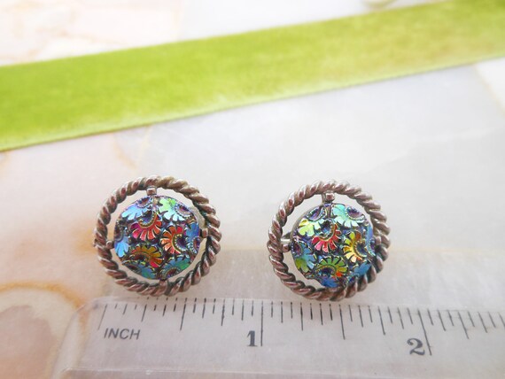 Vintage SARAH COVENTRY Earrings Clip On Iridescen… - image 6