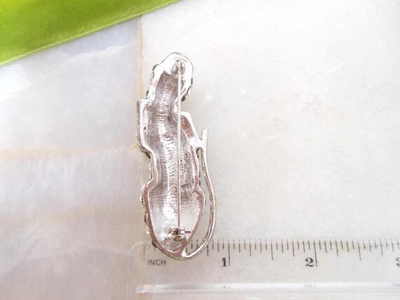 Vintage KJL Panther Brooch Crystal Rhinestone Cat… - image 5