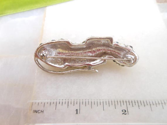 Vintage KJL Panther Brooch Crystal Rhinestone Cat… - image 6