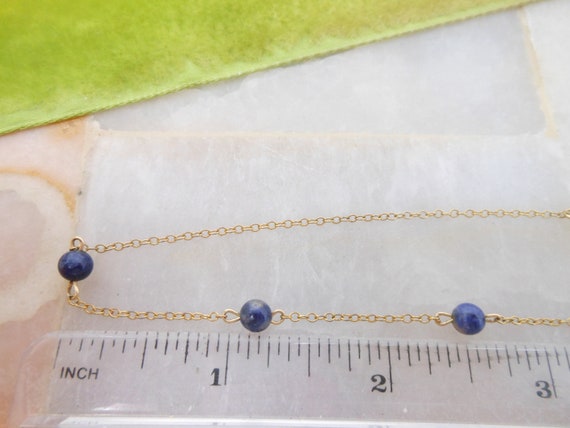 Vintage Gold Fill Blue Gemstone Necklace Collar P… - image 7