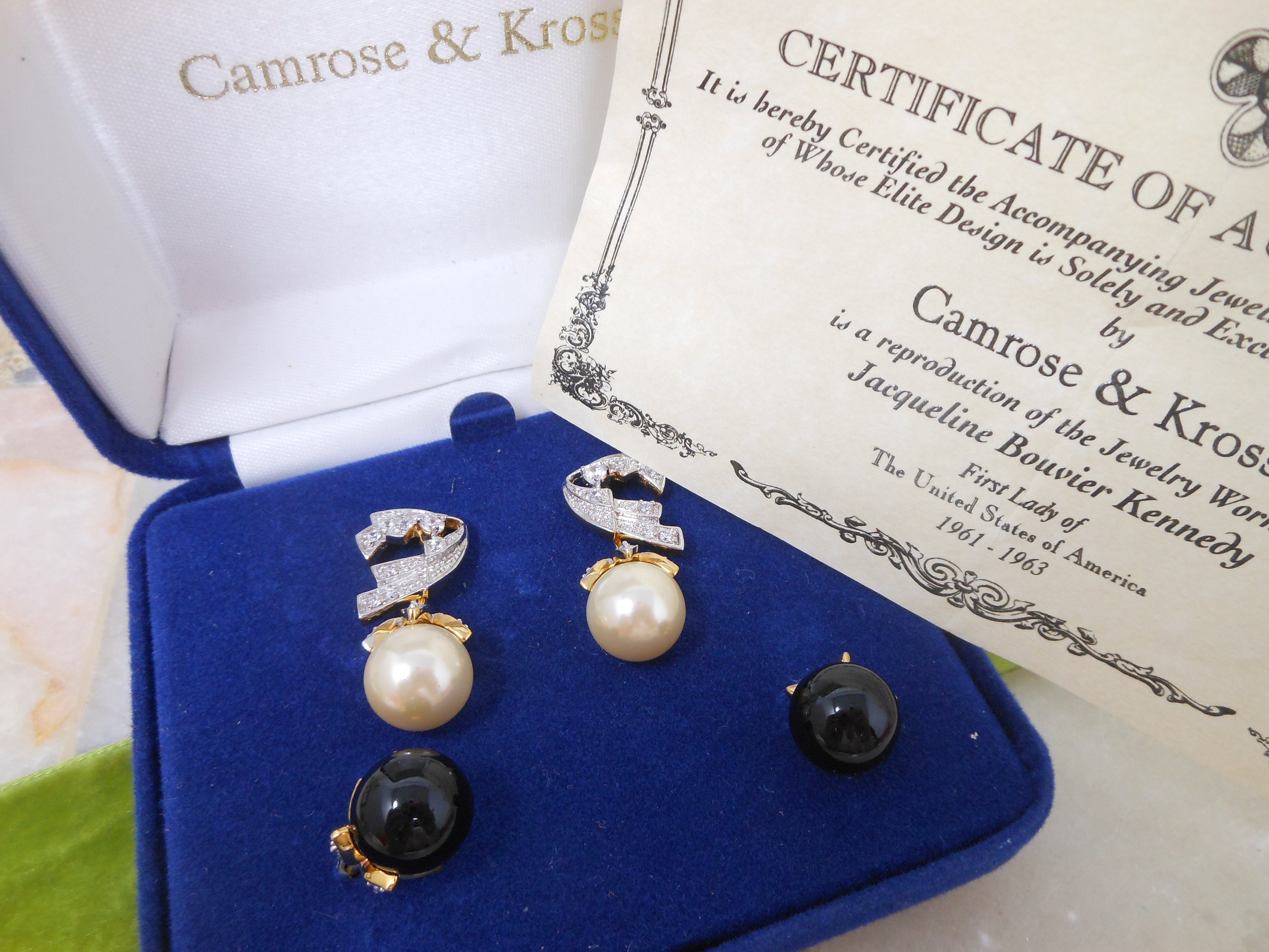 Vintage CAMROSE KROSS Designer Earrings Interchangeable Set Gold