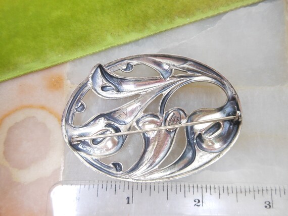 Vintage Calla Lily STERLING SILVER Flower Brooch … - image 7