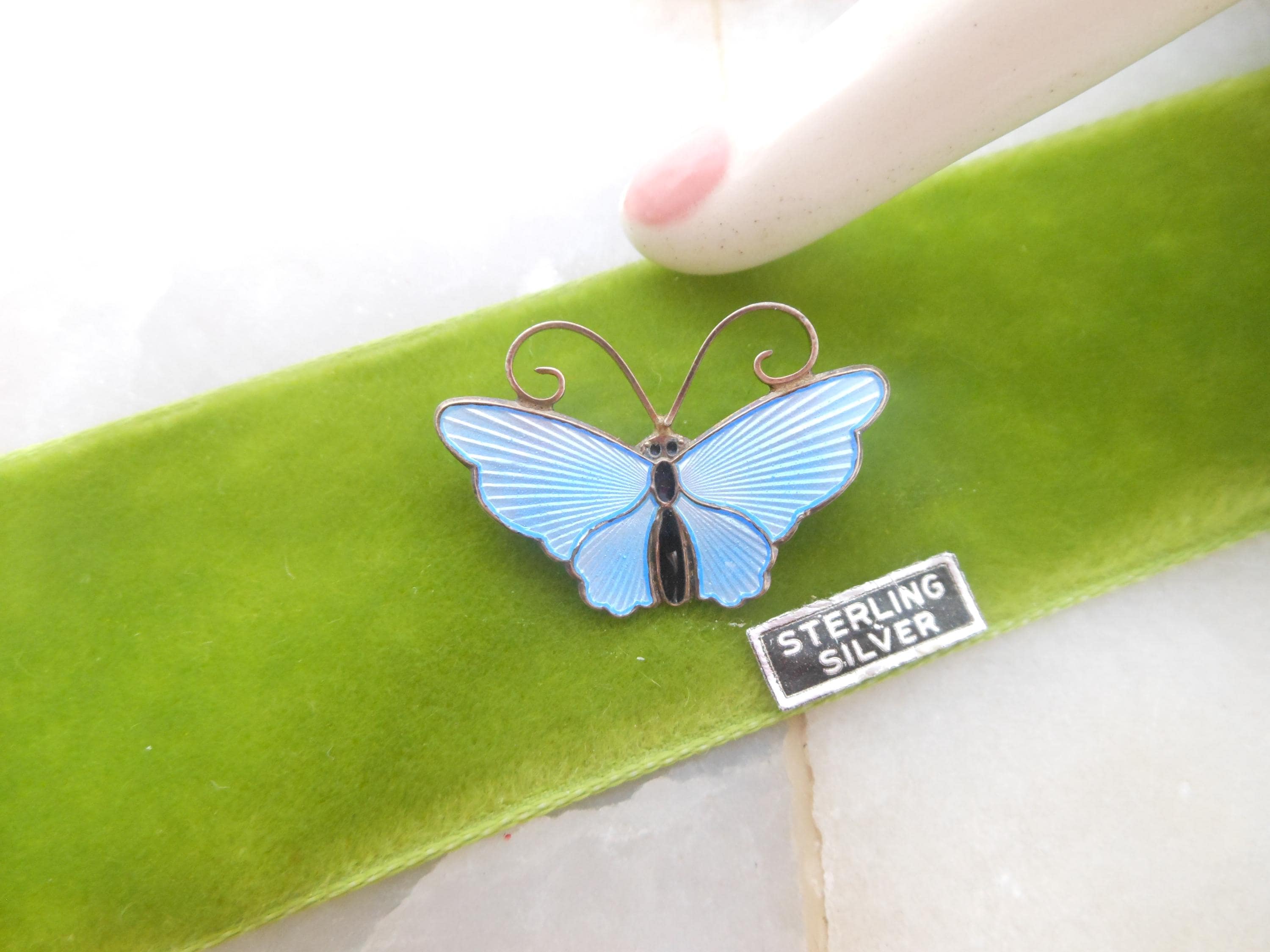 Vintage DAVID ANDERSEN Norway STERLING Silver Butterfly
