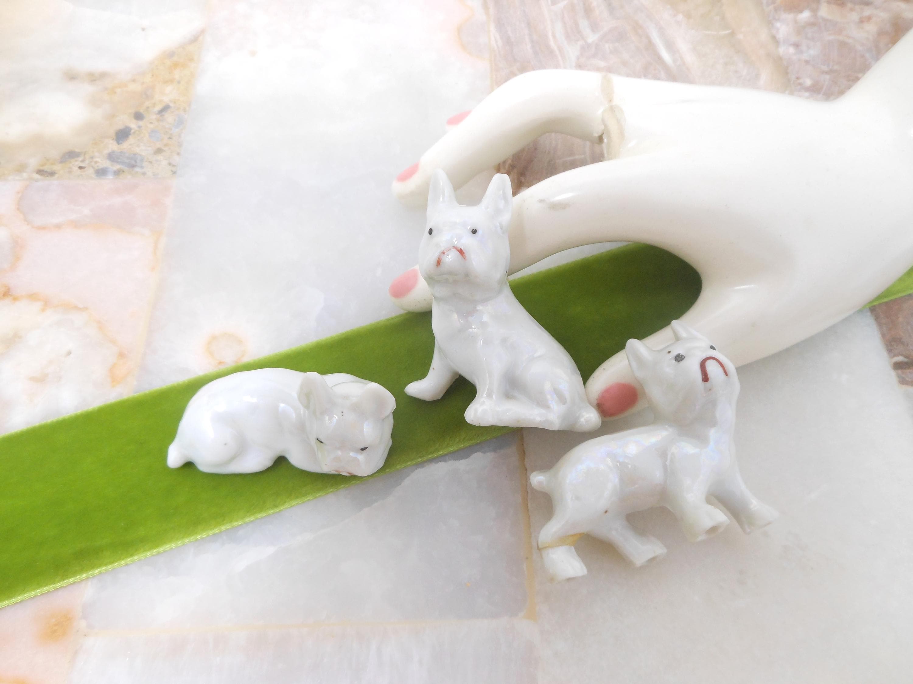 ヴィンテージ・ミニベア3匹セット Vintage Dog Miniature Family Set Trio LOT 3 Japan Lustre