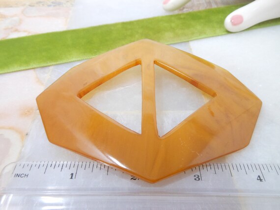 Vintage BAKELITE Huge Statement Belt Sash Buckle … - image 5