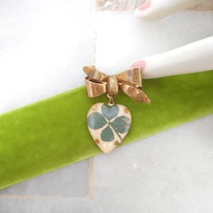 Vintage Clover Shamrock Brooch Dangle Pendant Charm St Patricks Day Good Luck Pin Irish Bubble Plastic Mid Century *As Is*, VivianJoel.com