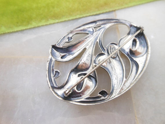 Vintage Calla Lily STERLING SILVER Flower Brooch … - image 8