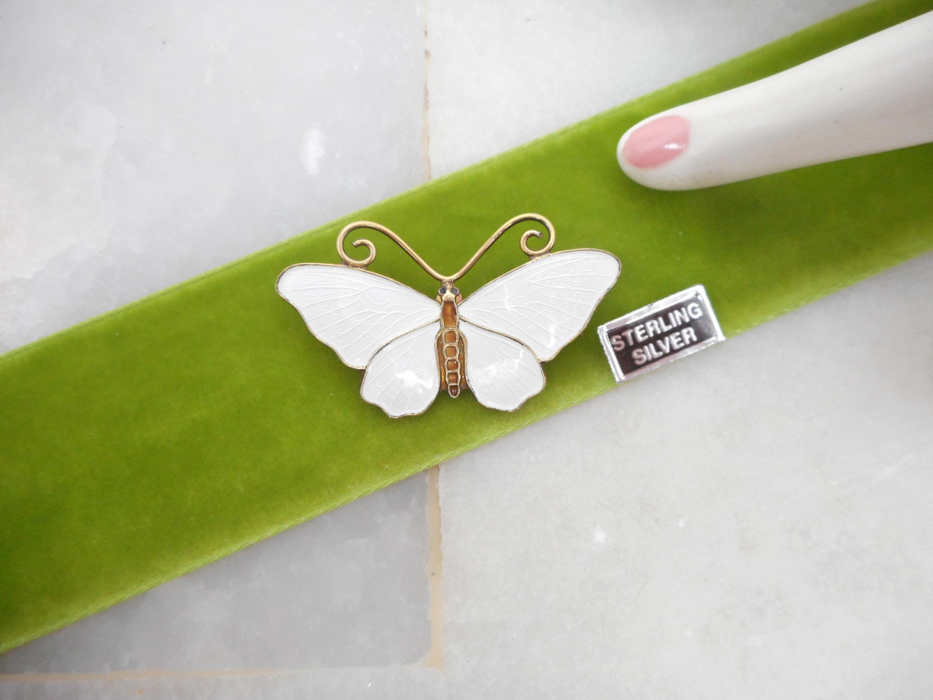 ブルーの蝶々のブローチ　大小セット　NORWAY STRELING OPRO Opro - Etsy