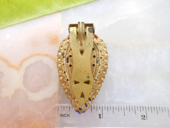 Vintage Tiny Flower Bead Brooch Dress Clip Beaded… - image 7