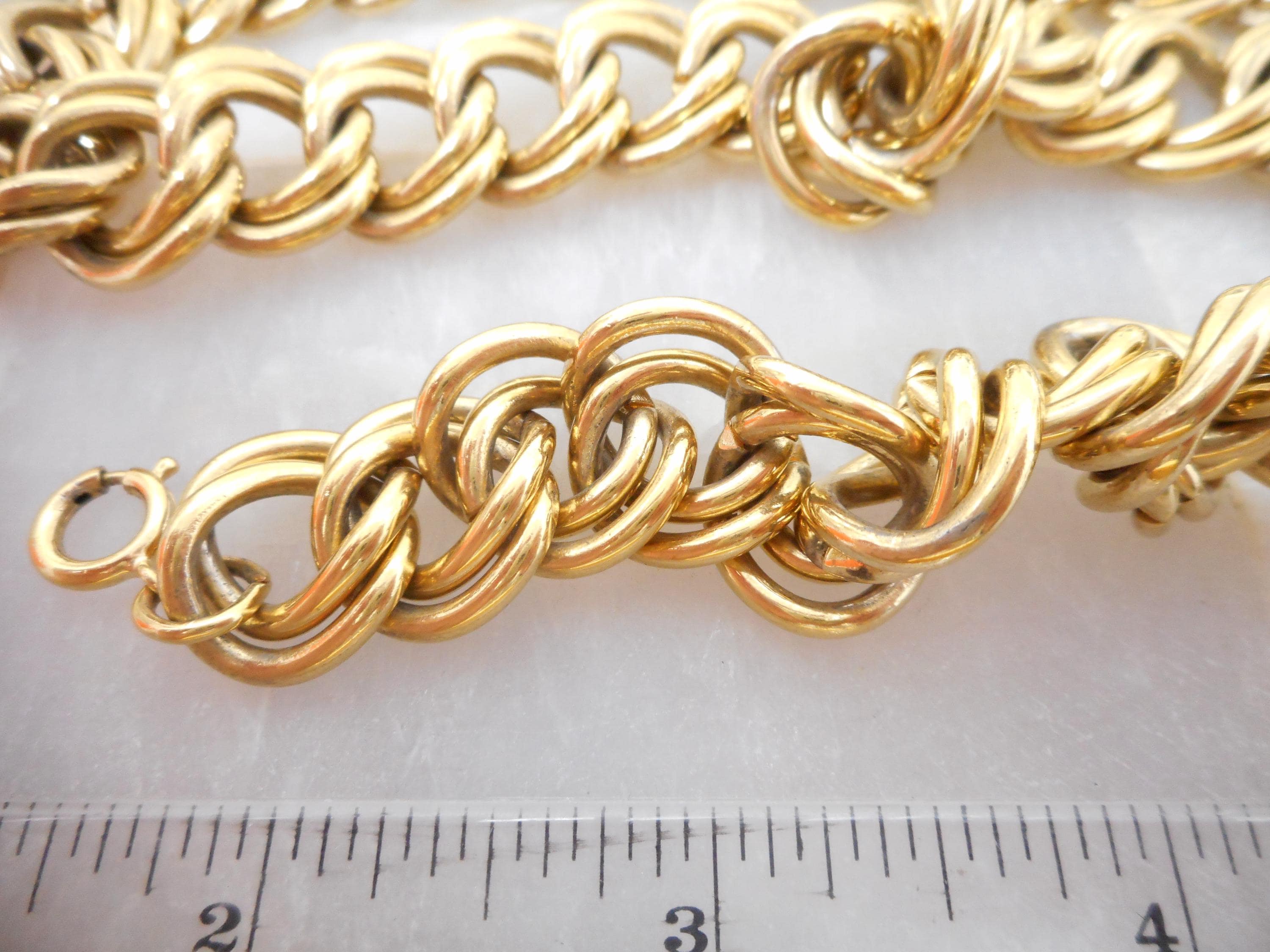 Vintage TRIFARI TM Necklace Chunky Link Wide 30