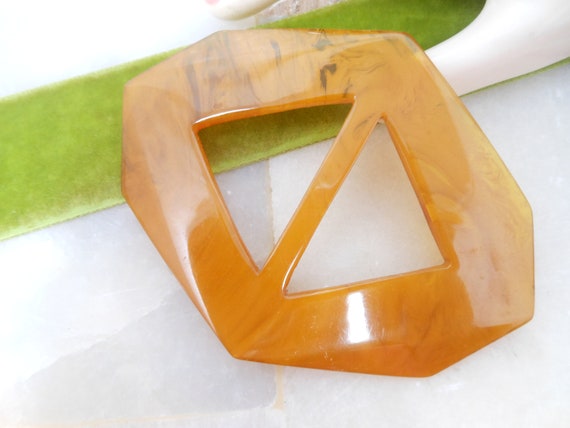 Vintage BAKELITE Huge Statement Belt Sash Buckle … - image 2