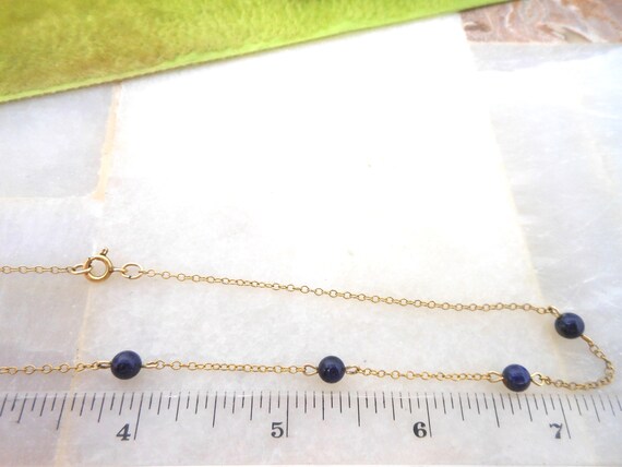 Vintage Gold Fill Blue Gemstone Necklace Collar P… - image 8