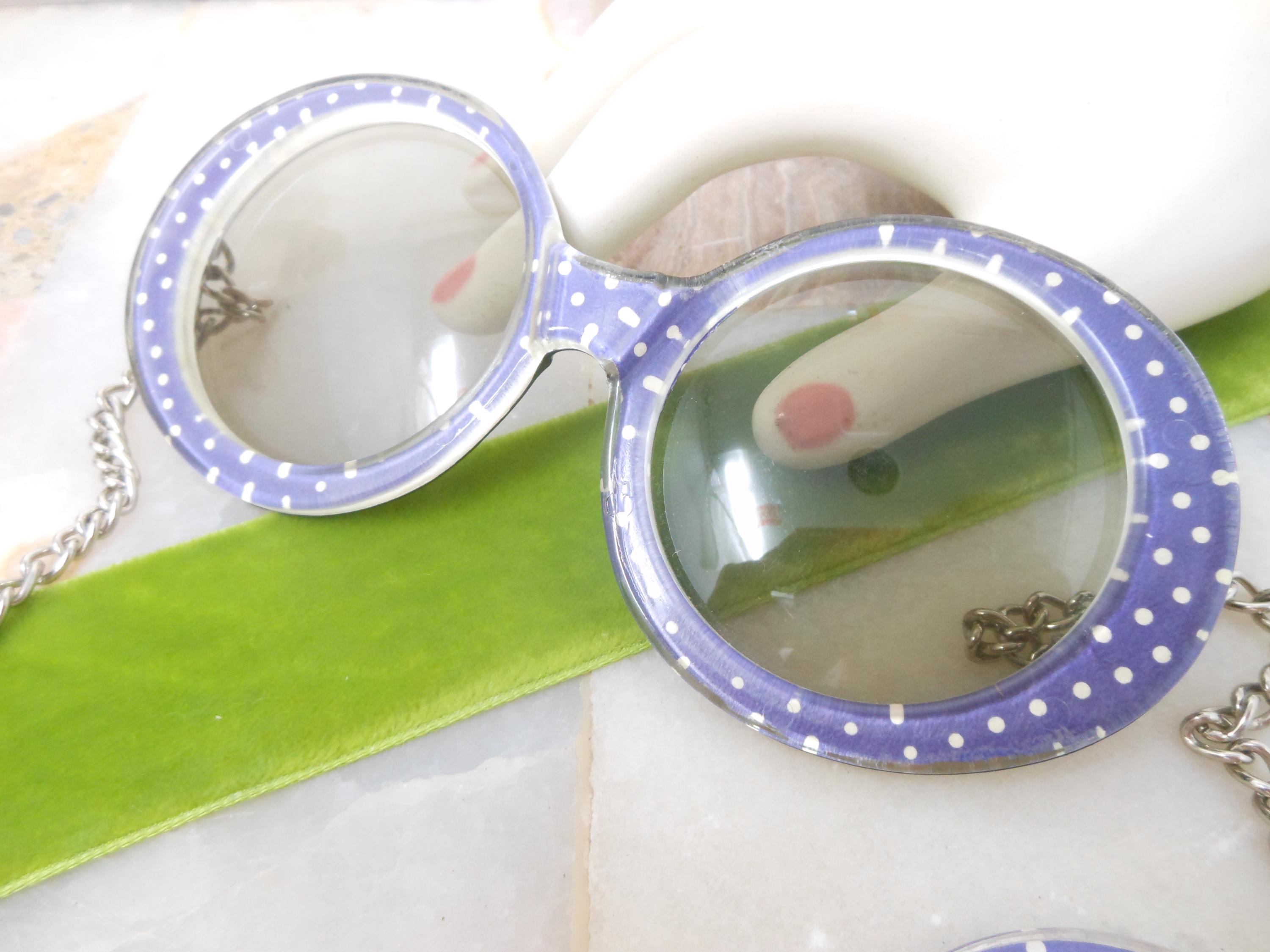 Vintage Je Dol Chain Sunglasses Vintage Mod JE-DOL Sunglasses Pendant Earrings Plastic Chain  main image 3