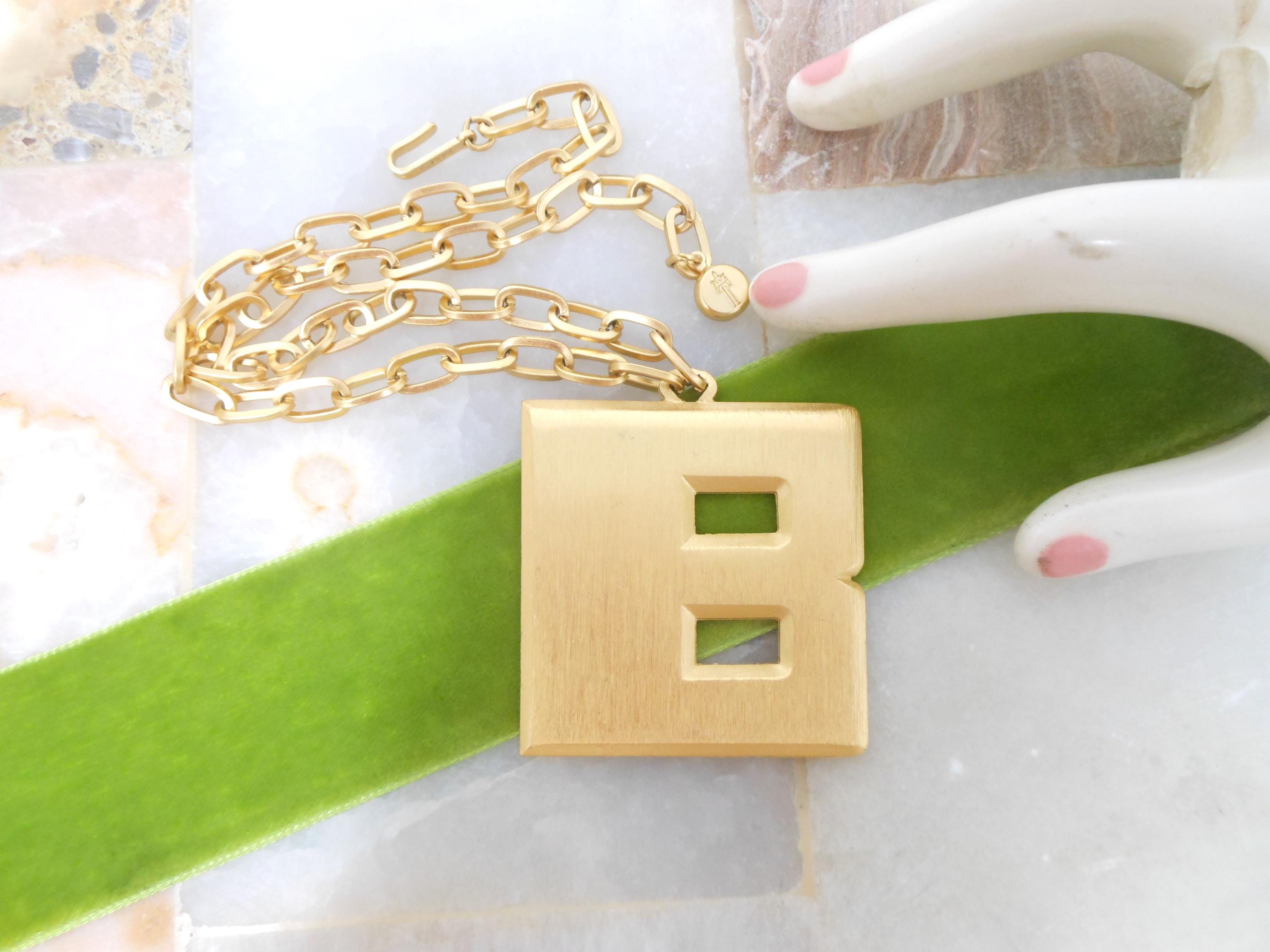 Celine Alphabet Necklace B Vintage Crown TRIFARI Necklace Chain