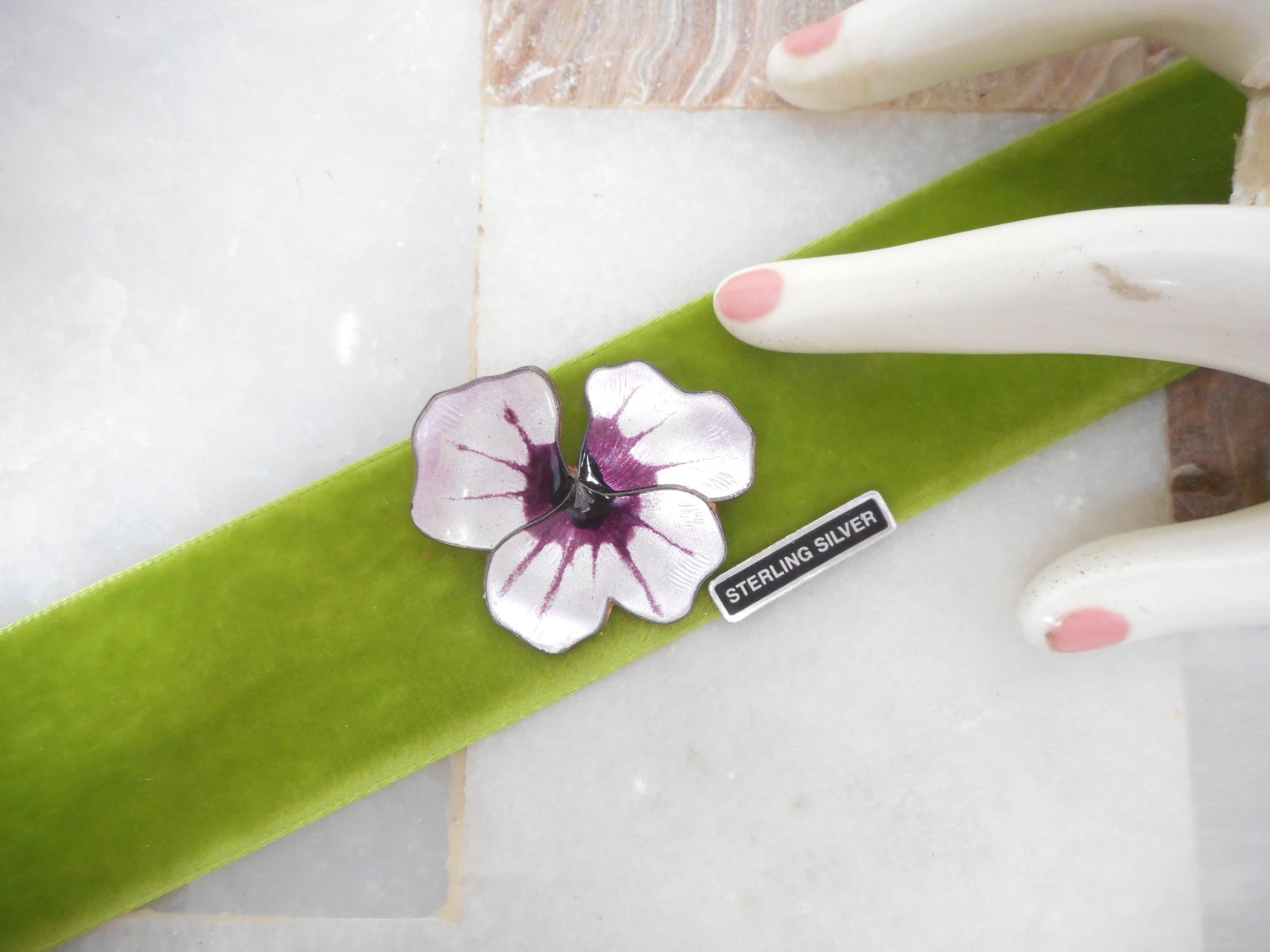 David Andersen Enamel Pansy Brooch - Etsy