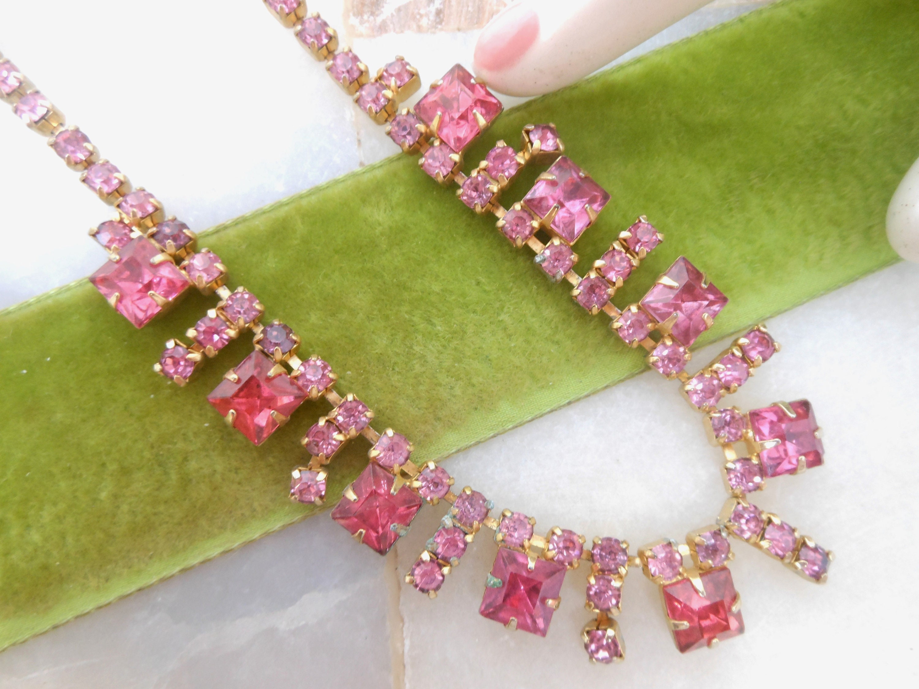 Crystal Pink Emerald Choker